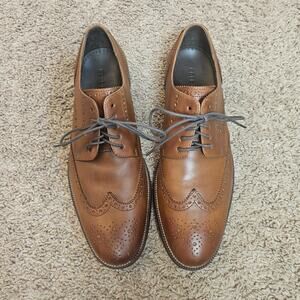 Cole Haan Shoes Mens 9 M Benton Leather Wingtip Derby C24116 Brown